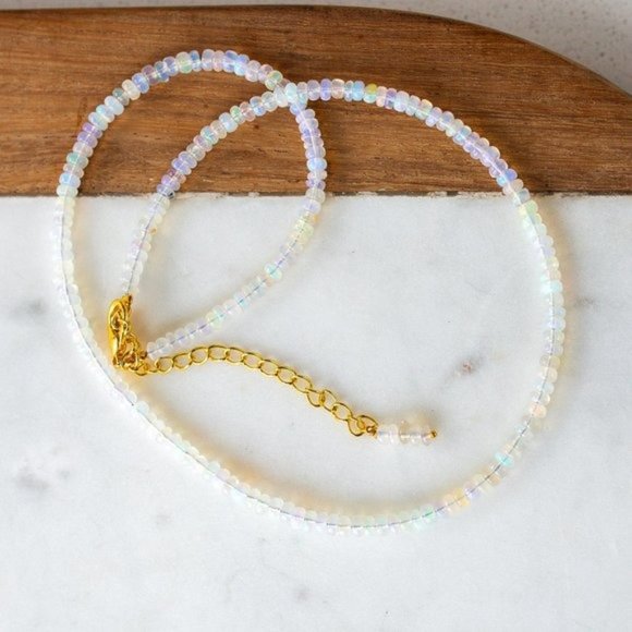 STUNNING AAA FIRE OPAL Beaded Necklace GORGEOUS Ethiopian FIRE Opals Genuine - Picture 12 of 15